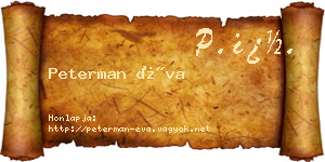 Peterman Éva névjegykártya